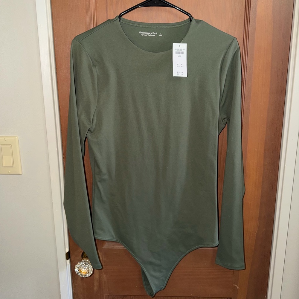 Abercrombie & Fitch Olive Long Sleeve bodysuit